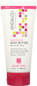 ANDALOU NATURALS: 1000 Roses Velvet Soft Body Butter, 8 oz